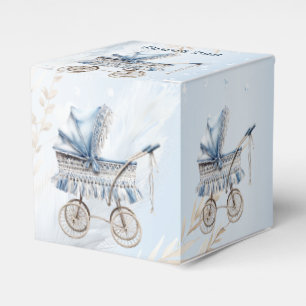 Cute Barnvagn Blue-Blommigten Vacker Party Presentaskar