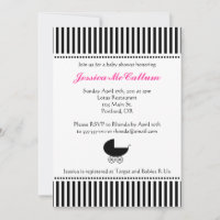 Cute Barnvagn Silhouette Girl Baby Shower