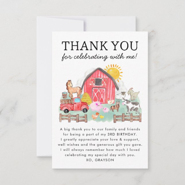 Cute Barnyard Animals Kids Farm Birthday Tack (Framsida)