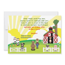 Cute barnyard-djur barns födelsedag