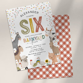 Cute Barnyard Farm 6e Birthday-inbjudan Inbjudningar