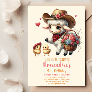 Cute Barnyard Farm Birthday Inbjudningar