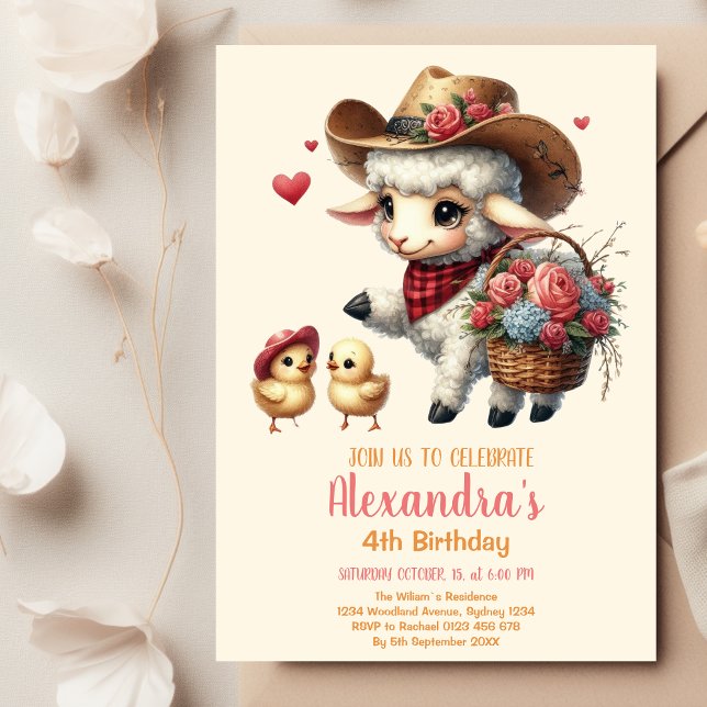 Cute Barnyard Farm Birthday Inbjudningar (Skapare uppladdad)