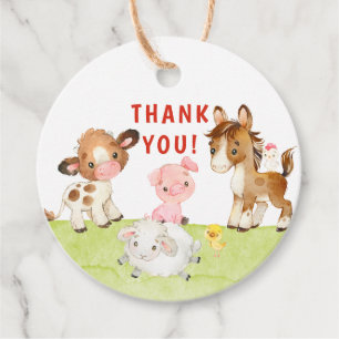Cute Barnyard Friends Baby Shower Gåvor Etiketter
