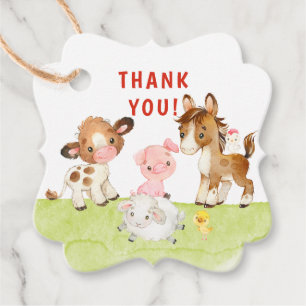 Cute Barnyard Friends Baby Shower Gåvor Etiketter