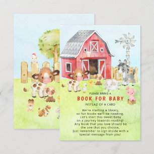 Cute Barnyard Friends Baby Shower Tilläggskort