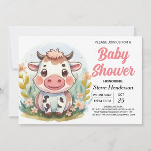Cute Barnyard-utskrivbar babystövel för kabinett Inbjudningar