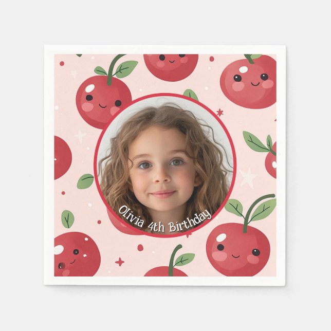 Cute Barry Anpassningsbar-foto och namn Papper Pla Pappersservett (Framsidan)