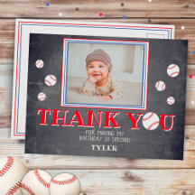 Cute Baseball Birthday Tack för fotoportet
