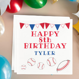 Cute Baseball Bunting Flagga Boll Boy Födelsedagsf Pappersservett