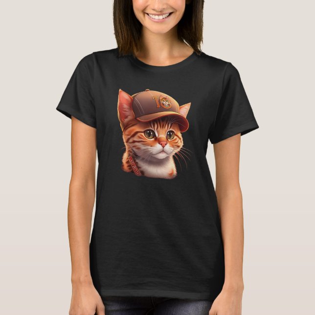 Cute Baseball Cap-kapsyl för färgning T Shirt (Framsida)