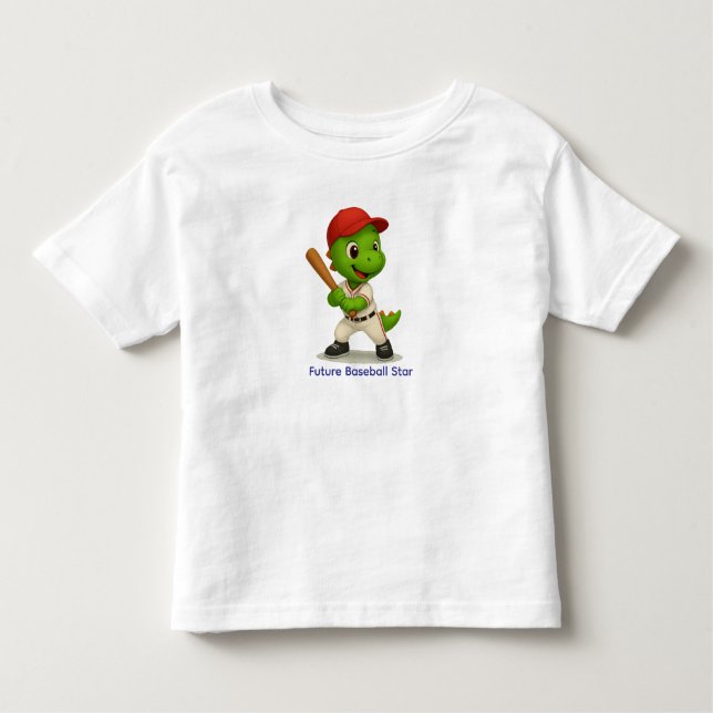 Cute Baseball Dino Shirt  T (Framsida)