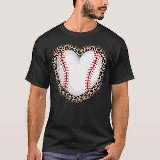 Cute Baseball Heart Baseball Älskare Women Girls T Shirt