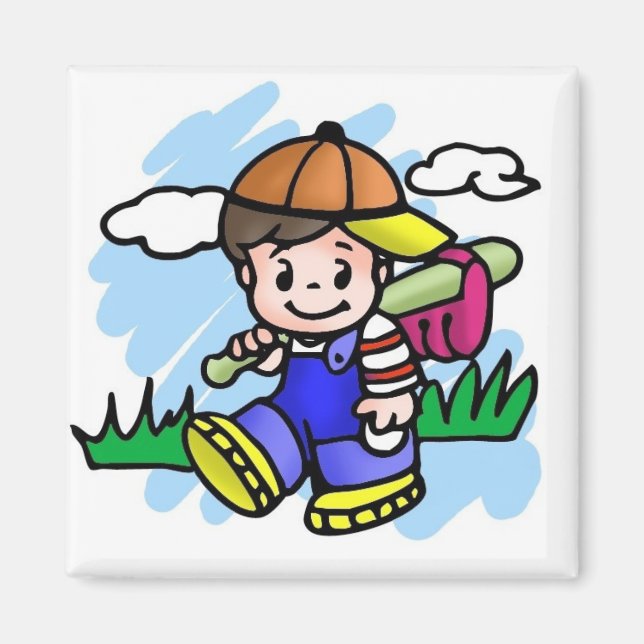 Cute Baseball Kid Magnet (Framsidan)