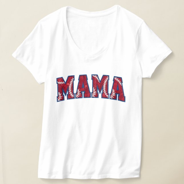 Cute Baseball Mamma ord art T Shirt (Laydown)