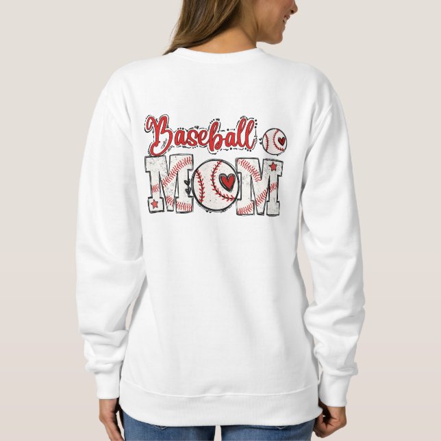 Cute Baseball Mamma T Shirt (Baksida)