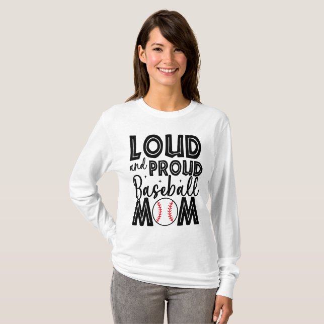 Cute Baseball Mamma T Shirt (Hel framsida)