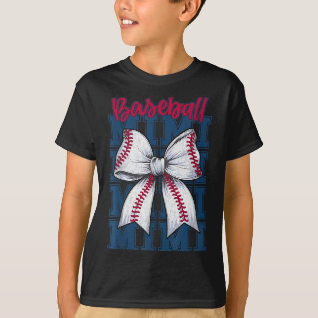 Cute Baseball Mimi Biggest Fan Grandma Grandmom Ba T Shirt (Framsida)