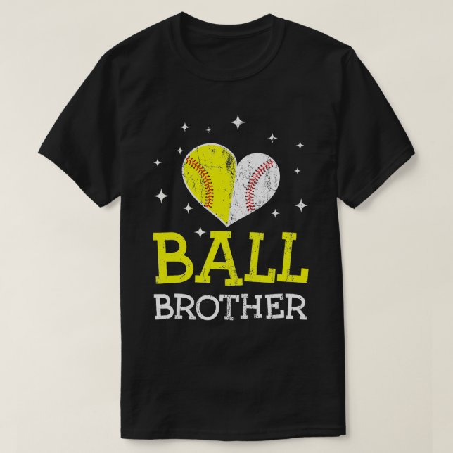 Cute Baseball och Softball Brother Funny Brother T Shirt (Design framsida)