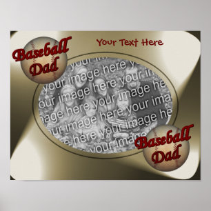 Cute Baseball Pappa Ram Skapar ditt eget foto Poster