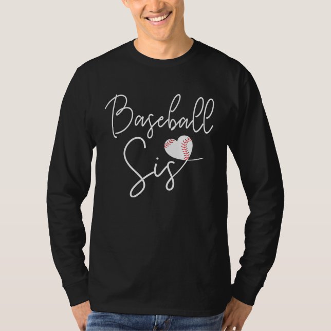 Cute Baseball Sister T Shirt (Framsida)