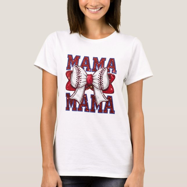 Cute Baseball sport Mamma ord art T Shirt (Framsida)