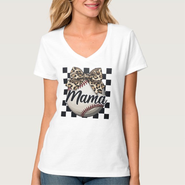 Cute Baseball sport Mamma T Shirt (Framsida)