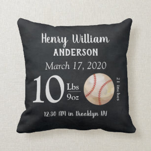 Cute Baseball Sports Boll Baby Birtud Stats Nurser Kudde