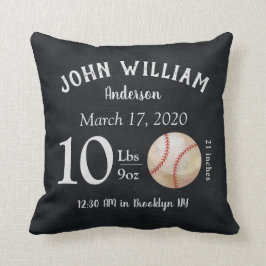 Cute Baseball Sports Boll Baby Birtud Stats Nurser Kudde