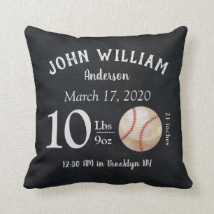 Cute Baseball Sports Boll Baby Birtud Stats Nurser Kudde