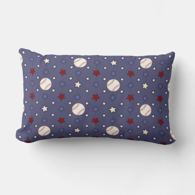 Cute Baseball Stars Pillow Lumbarkudde (Framsida)