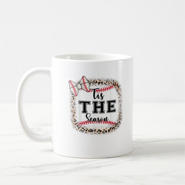 Cute Baseball Tis The Season Mom Sister Toddler Gi Kaffemugg (Vänster)