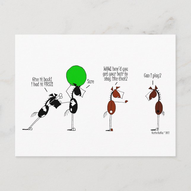 Cute Bashkir Horse Tecknad Vykort (Framsida)