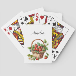 Cute Basket Fullt av jordgubbar Casinokort