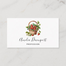 Cute Basket Fullt av jordgubbar Visitkort