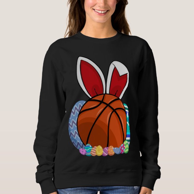 Cute Basketball Easter Egg Bunny  For Kids Boys To T Shirt (Framsida)