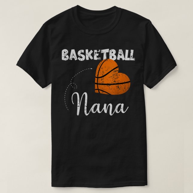 Cute Basketball Heart Basketball Nana T-Shirt (Design framsida)