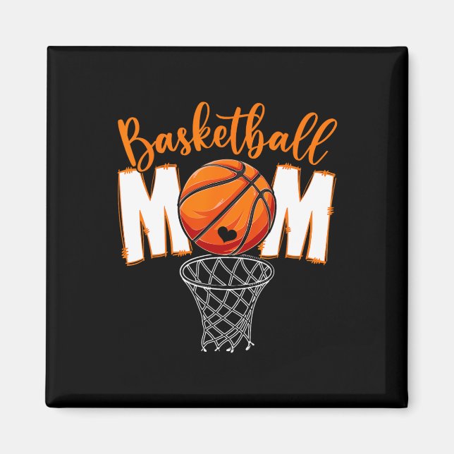 Cute Basketball Mamma Mamma Mors dag från Son Dau Magnet (Framsidan)
