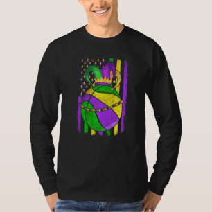 Cute Basketball Mardi Gras Hat Party Festival App T Shirt