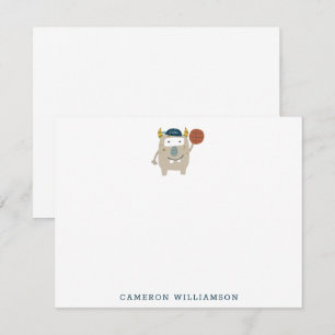 Cute Basketball Monster Personlig Stationery Tack Kort