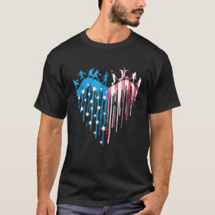 Cute Basketball Player Heart American Flagga Water T Shirt