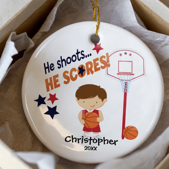 Cute Basketball Player Sport jul Ornament (Skapare uppladdad)