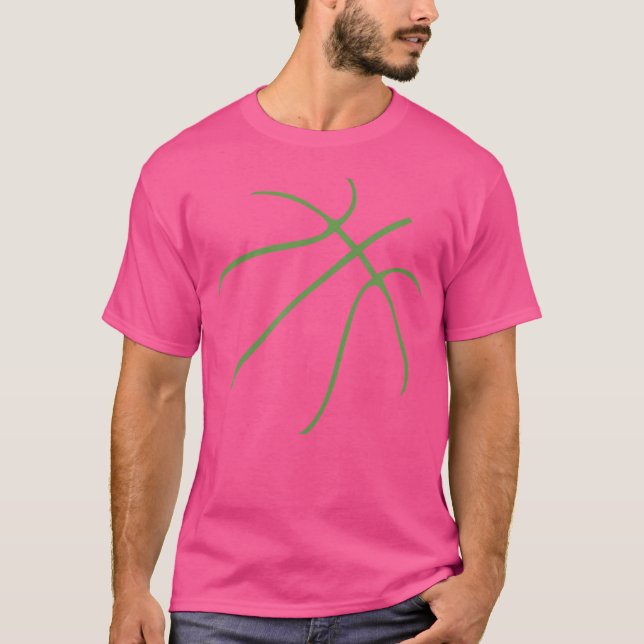 Cute Basketball-sportdesign med Grönt Färg T Shirt (Framsida)