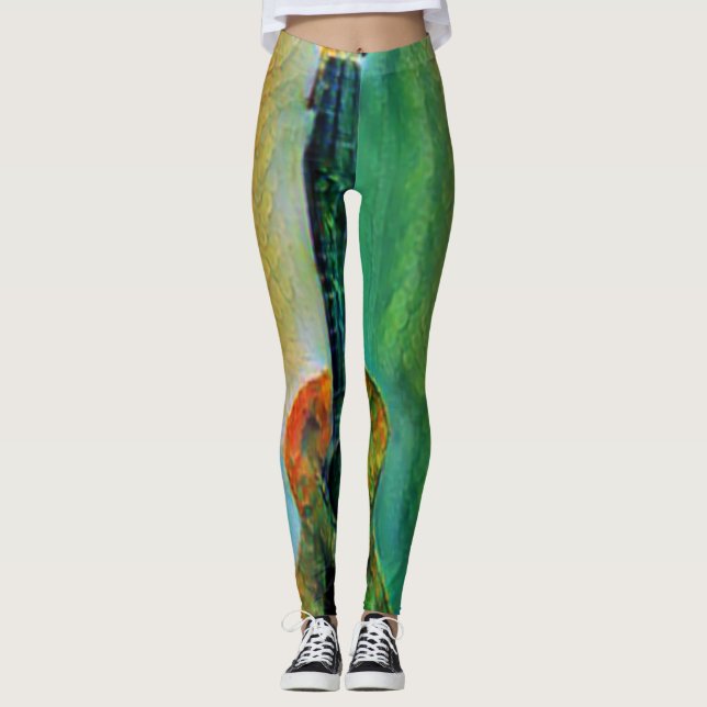 Cute Bass Guitar Leggings (Framsida)