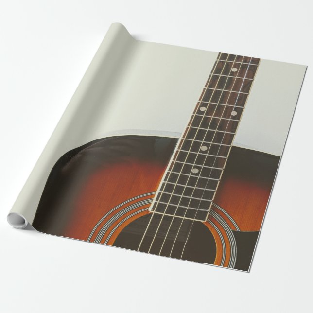 Cute Bass Guitar Presentpapper (Utrullad)