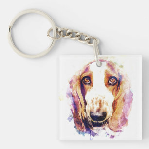 Cute Basset Hound Ansikte Pet Sketch