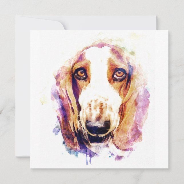 Cute Basset Hound Ansikte Pet Sketch (Framsida)