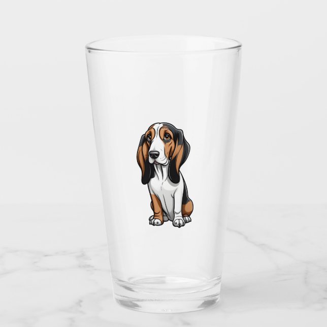 Cute Basset Hound Glaskopp (Framsida)