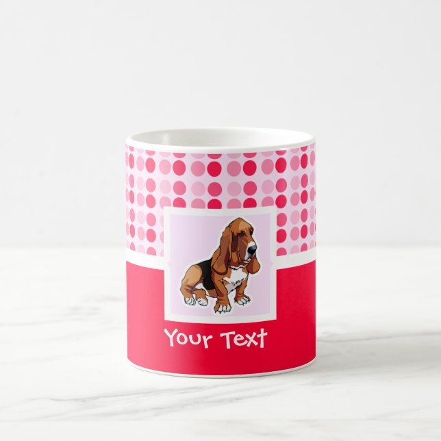 Cute Basset Hound Kaffemugg (Center)
