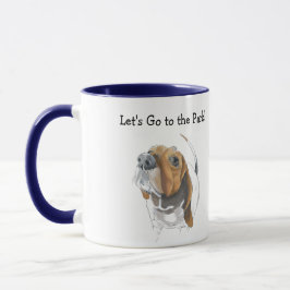 Cute Basset Hound Original Färg Illustration Mugg